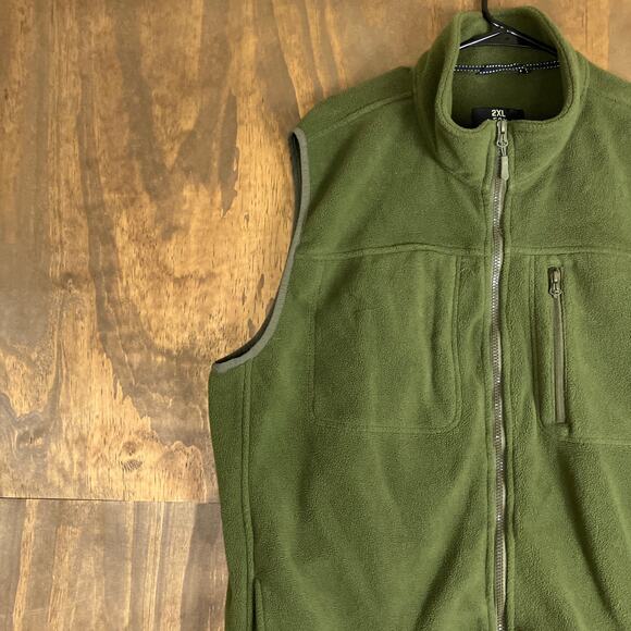 Zero Foxtrot Men Vest Green Fleece Full Zip Gilet Utility Outdoors Polyester 2XL - Picture 4 of 12